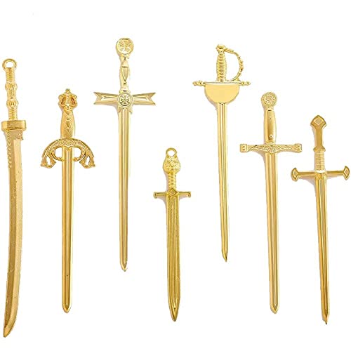 Ericetion 7 Pcs Antike Lange Schwerter Katana Messer Charms Anhänger Zum Herstellen Von Schmuckbefunden, Das Accessoire Für DIY -Halskette -Armband Macht von Ericetion