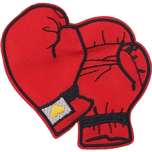 Ericetion Bügeleisen Auf Flecken, Roter Boxhandschuh Bestickter Pflaster Applique Stoff Aufkleber Patches Dekorative Handwerksflecken Für Taschen Kleidung von Ericetion