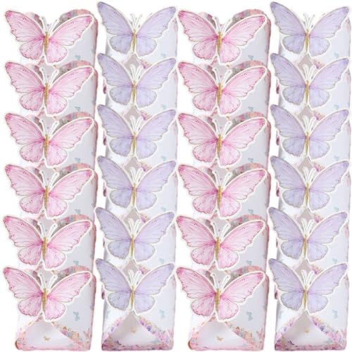 Ericetion Candy Gift Box 48pcs Lila Rosa Schmetterling Hochzeit Favor Box Babyparty Schokolade Schokolade Geschenkbox Papier Süßigkeiten Box von Ericetion