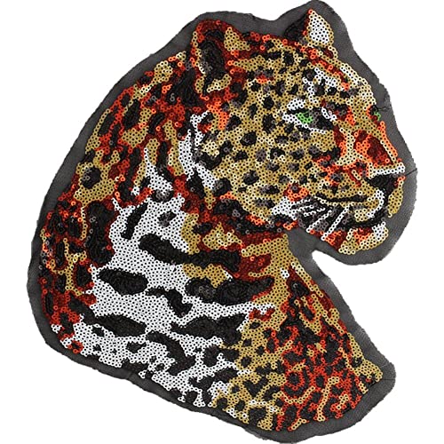 Ericetion Leopard Head Patch - DIY -Kleidung Große Paillettenanwendungen Für Jacken, Jeans, T -Shirts Und Nähte von Ericetion