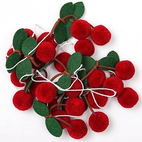 Ericetion Süße Bayberry Girlanddekoration Pompom Erdbeer -kirschgirlande DIY Obst Hanging Dekoration Für Babyparty Geburtstag Hochzeitsfeier von Ericetion