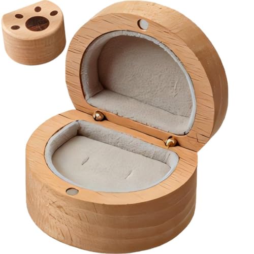 Ring-geschenkbox Aus Holz in Katzenkrallenform Einzelnem Schlitz, Personalisierte Vintage-schmuckschatulle Aus Holz Für Heiratsantrag, Verlobung, Hochzeitszeremonie, Jahrestag von Ericetion