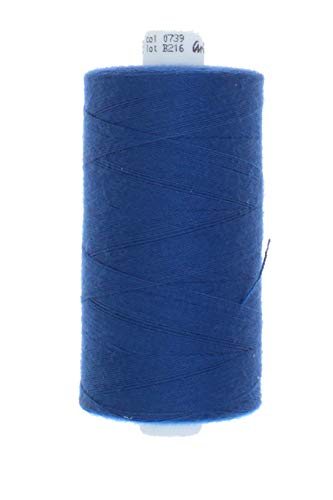 1000 Meter Polyester Nähgarn Stärke 120 (739 - jeansblau) von Erlif