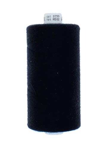 1000 Meter Polyester Nähgarn Stärke 120 (799 - schwarz) von Erlif