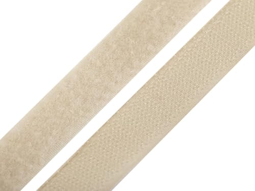 5 Meter Klettband zum Annähen Klettverschluss BAND (hellbeige, 20mm Breit - 5 Meter) von Erlif