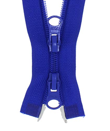 Erlif 2 Wege Reißverschluss Kunststoff Spiral Reißverschlüsse mit 2 Zippern 5mm Nylon trennbar (Royalblau - 223, 80cm) von Erlif