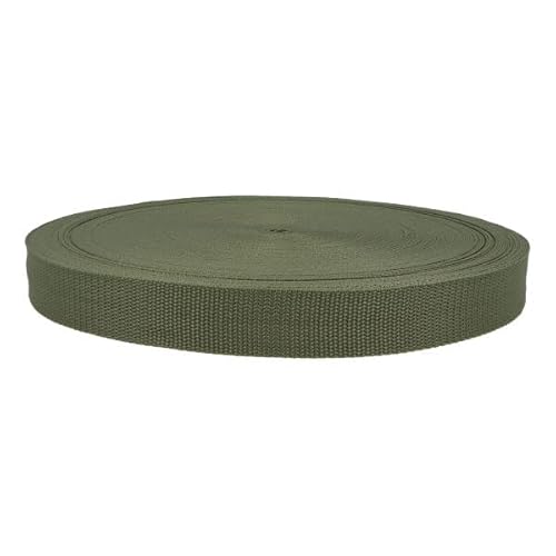 Gurtband 100% Polypropylen Taschengurtband Gurt Bänder für Taschen (30mm Breite / 10 Meter lang, olivegrün) von Erlif