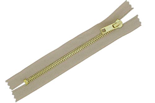 Jeans-Reißverschlüsse in verschiedenen Längen und Farben (beige - 308, 10 cm) von Erlif