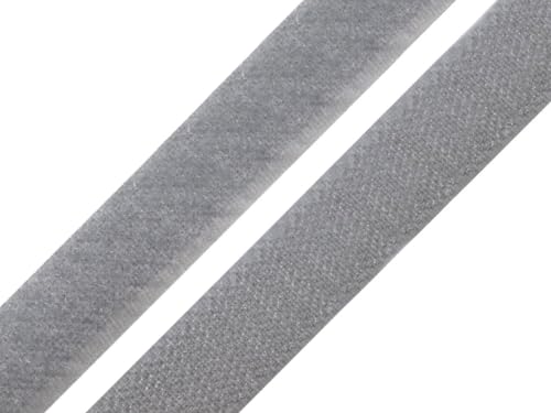 Klettband 20mm Breit Klettverschluss Band zum annähen (grau, 5 Meter) von Erlif