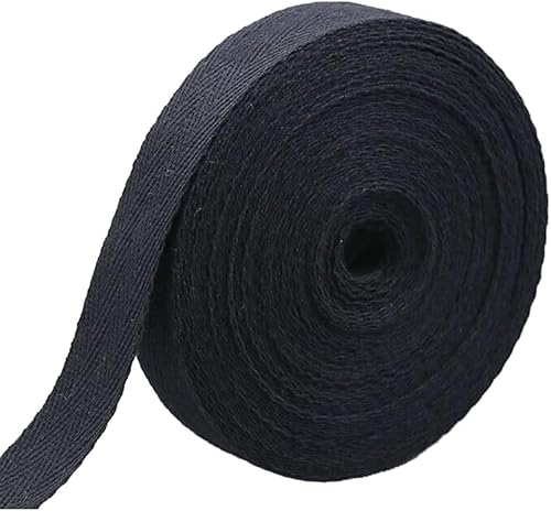 Köperband gerades Band Nahtband Baumwolle Bänder (schwarz - 20 Meter, 40mm Breite) von Erlif