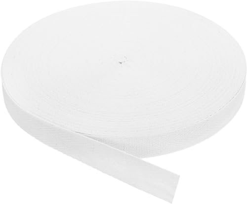 Köperband gerades Band Nahtband Baumwolle Bänder (weiß - 5 Meter, 40mm Breite) von Erlif