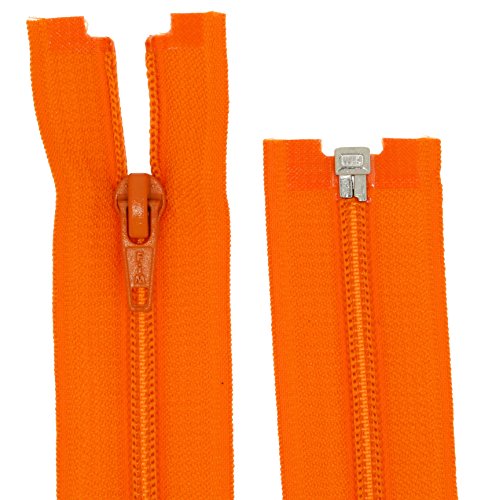Reißverschlüsse Kunststoff Spiral Reißverschluss 5mm teilbar (30 cm, orange) von Erlif