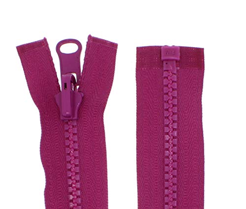 Wende - Reißverschlüsse teilbar für Jacken Kunststoff Zähne 5mm (magenta, 60cm) von Erlif