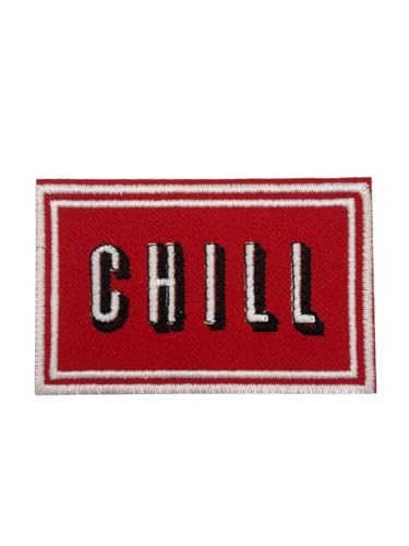 Chill Gestickter Aufnäher zum Aufnähen oder Aufbügeln, modisches Accessoire, einzigartiges dekoratives Logo für Jacken, Jeans, Taschen, Vintage-Bekleidung von ErnestaPatches