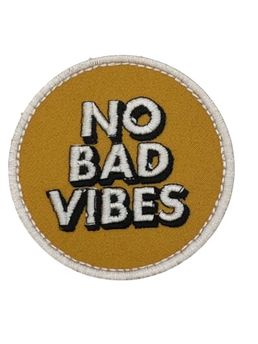 No Bad Vibes Bestickter Aufnäher zum Aufnähen oder Aufbügeln Applikation Abzeichen Trendiges Modeaccessoire Einzigartiges dekoratives Logo für Jacken, Jeans und Taschen – Vintage – Bekleidung von ErnestaPatches