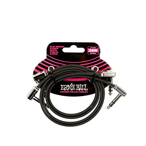 Ernie Ball 24" Flat Ribbon Stereo Patch Cable 2-Pack - Black von Ernie Ball