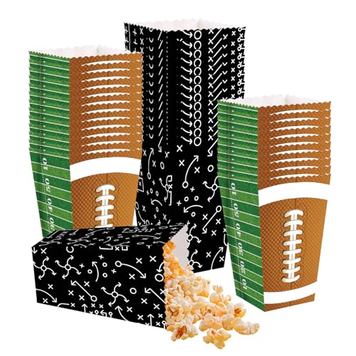 Ertyjikg 24 Stück Fußball-Popcorn-Boxen – Fußball-Party-Boxen Geschenkboxen für Fußball-Party-Zubehör von Ertyjikg