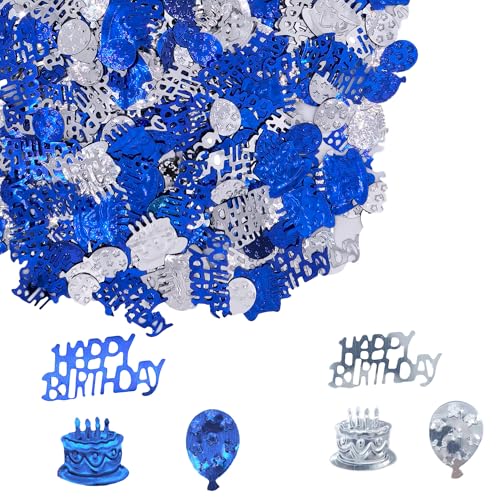 30 g blaue Happy Birthday Konfetti Folie Metallic Glitzer Tischstreuer Streusel von Ertzinla