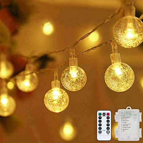 Eruibos Van LED Lichterkette 10M 80 LED Lichterketten Kristallkugeln 8 Modi Fernbedienung IP65 Wasserdichte Lichterketten Außen Deko für Schlafzimmer Patio Cafe Garden Party Weihnachten von Eruibos Van