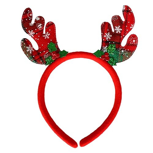 Weihnachten Rentier Stirnbänder Weihnachten Stirnbänder Christmas Headbands Rentier Geweih Haarreif Weihnachten Rentier Kostüm Stirnbänder,für Erwachsene und Kinder von Eruinfang