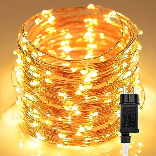 LED Lichterkette Außen, 30m 300 LED Lichter Kupferdraht Weihnachts Beleuchtung Innen Draußen Dekoration Wasserdicht mit 8 Modi für Zimmer,Weihnachten,Bäume, Garten,Party,Hochzeit,Urlaub Deko, Warmweiß von Erwawee