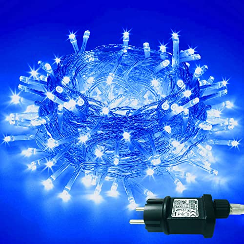 Weihnachts LED Lichterkette, 10M 100 LEDs Wasserdicht mit 8 Modi Beleuchtung Innen Außen Dekorationen Erweiterbar Ende zu Ende Stecker für Halloween, Weihnachten,Bäume,Garten,Party,Zimmer Deko - Blau von Erwawee