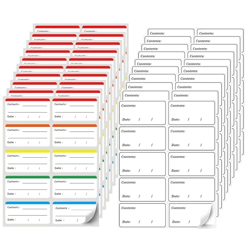 200 Stück Gefrieretiketten, Ablösbare Etiketten, Klebeetiketten für Gefriergut, Farblich Gefrieretiketten zum Beschriften, Datum Etiketten Leicht Abziehbare Etiketten Marmeladengläser Ohne Rückstände von Erzekrim
