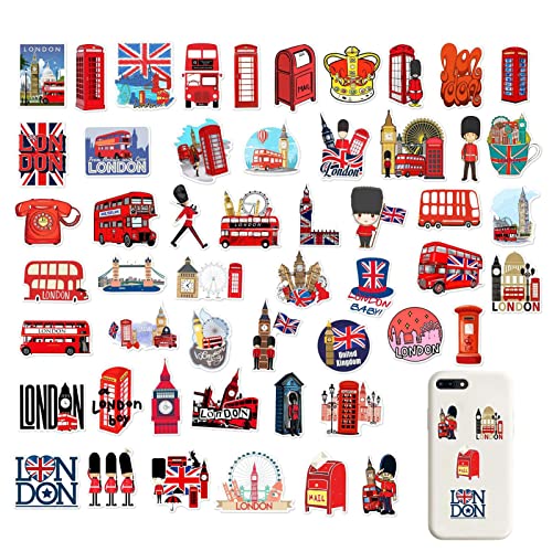 Britische Flaggen-Aufkleber, Briefpapier, Britische Flaggen-Aufkleber, Union Jack London Red Buses-Aufkleber, Flaggen-Aufkleber, Sammelalbum, Briefpapier, Notizbuch, Wasserflaschen, Laptop, Gepäck, Ta von EsEico