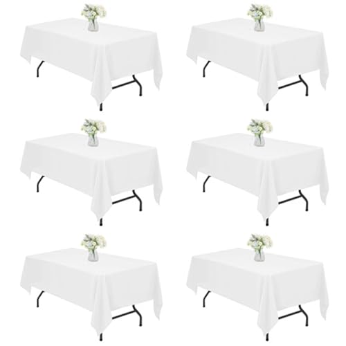 6pcs 60 x 126 Zoll Tischdecke für 6 Ft Rectangle Tabelle waschbar Polyester Tischdecke für Hochzeit Party Bankett von Esenlong