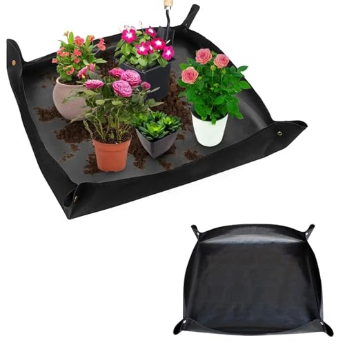 Esenlong Gartenmatte Wasserdicht,25.6 x 25.6 wasserdichte Pflanzen-Umtopfmatte für den Innenbereich,Gartenarbeitsunterlage Faltbare für Umtopf,Sukkulenten,Sämling,Faltpflanze Maßanzungsflugzeug von Esenlong