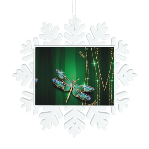 Schmuckstein-Ornament mit Libellen-Druck, für Weihnachtsbaum-Dekoration, mit Bild im Inneren, Projektionsanhänger, neue Heimdekoration für Weihnachten, Party, Gedenkgeschenk für Familie von Esnaiuvcd