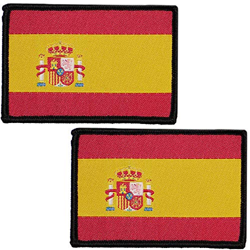 Bestickte Aufnäher, spanische Flagge, mit offiziellen Farben, besticktes Wappen, Motorrad-Aufnäher, Militär-Aufnäher (doppelt) von España