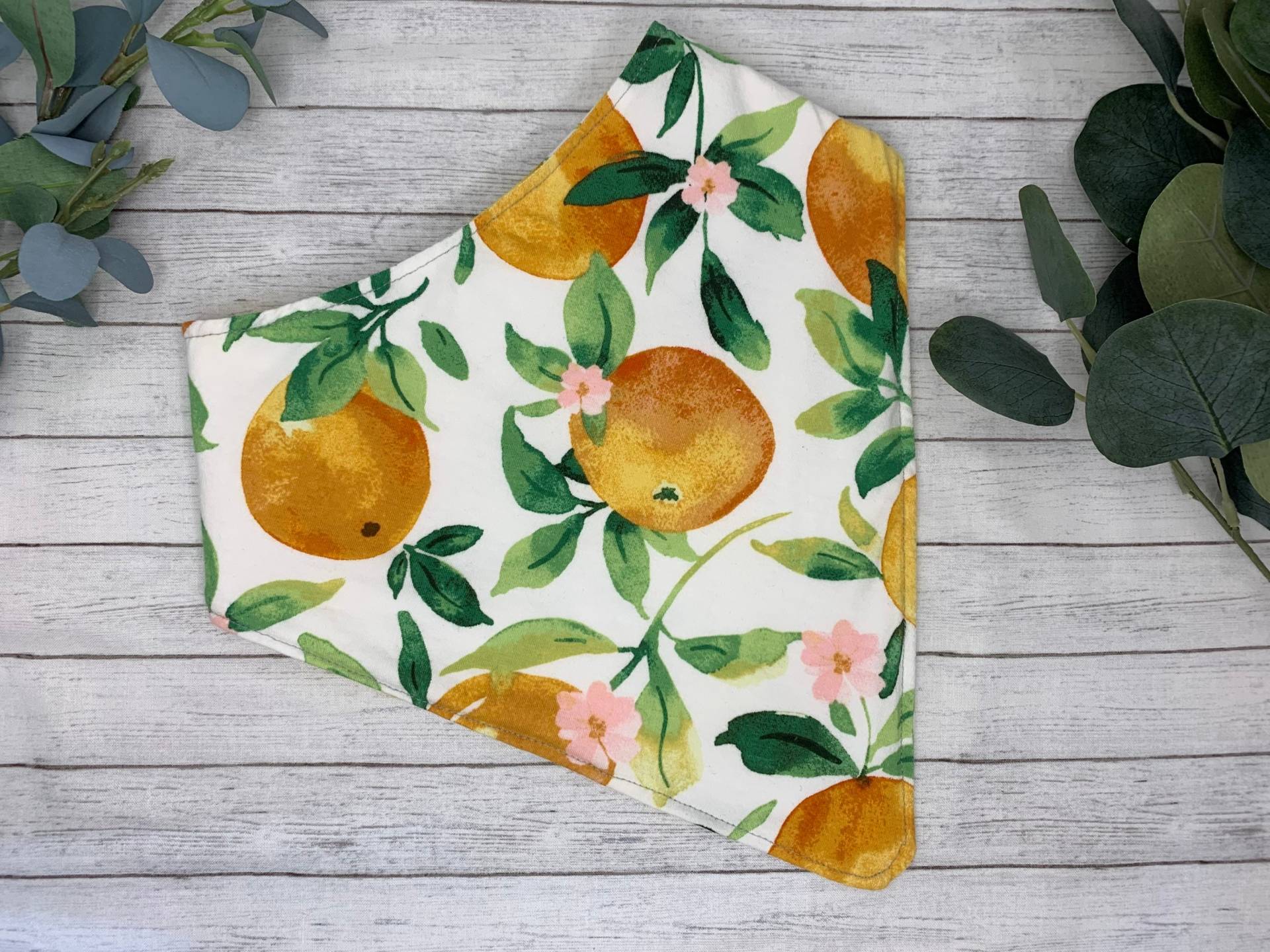 Großes Mädchen Wasserdicht Bandana Stil Lätzchen Erwachsene Würde Schal Sommer Teen Reversible Spezielle Bedürfnisse Orange Baum Orangen Blüte Weich von EspeciallyUniqueInc