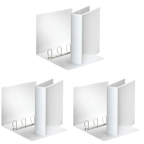 Esselte 49705 Ringbuch Präsentation, mit Taschen, A4, PP, 4 Ringe, 50 mm, weiss (Packung mit 3) von Esselte