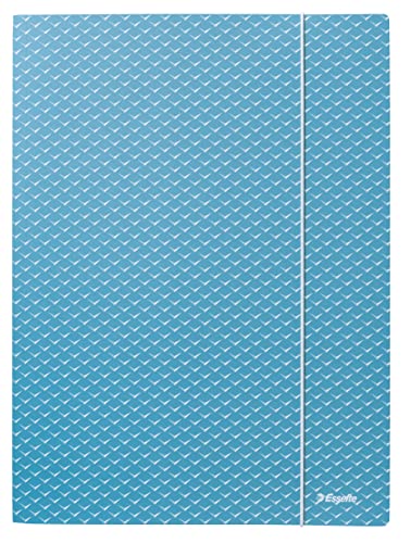 Esselte A4 3-Fächerordner aus Karton, für 150 Blatt Papier, Dokumentenaufbewahrung und Schreibtischorganisation, mit Prägemuster, Colour'Breeze Serie, Blau, 628492 von Esselte