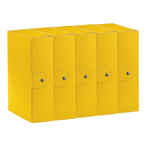 Esselte C30 EUROBOX Projektmappe mit Knopfverschluss, 25 x 35 cm, Rücken 10 cm, gelb, 5er Pack, 390330090 von Esselte