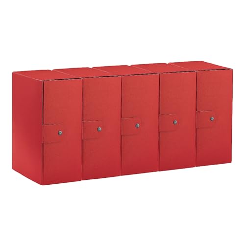 Esselte C35 Eurobox Projektmappe mit Knopfverschluss, 25 x 35 cm, Rücken 15 cm, rot, 5er Pack, 390335160 von Esselte