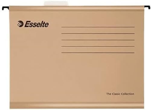 Esselte Classic - 50er Pack Hängemappe verstärkt mit transparentem Kunststoffvisier A4 natur von Esselte