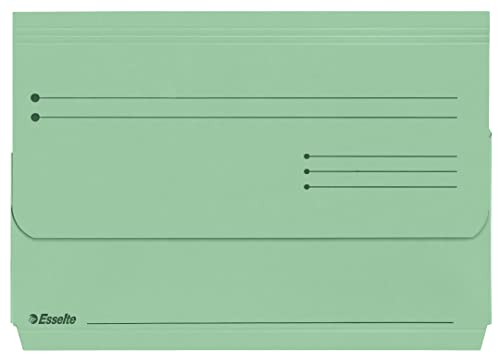 Esselte Dokumententaschen A4+, 25 Stück, 200 Blatt, erweiterbare Ordner, umweltfreundliche Ordner aus 100% recyceltem Karton, 100% recycelbar, großer Papier-Organizer, Pastellgrün, 15844 von Esselte