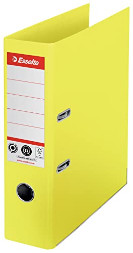 Esselte No.1 Ordner A4, CO2-kompensierter Aktenordner 75 mm Rückenbreite, 100 % recycelbar, gelb von Esselte