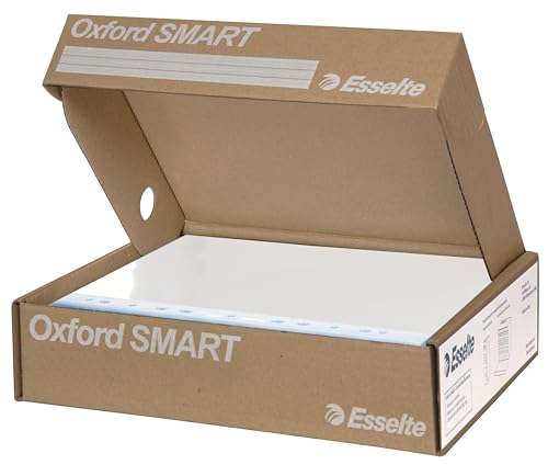 Esselte Oxford Smart 397850504, 6 Packungen à 50 Stück, perforiert, Format 22 x 30 cm, entspiegelt, mit Mehrzweckbox, geeignet für Zuhause und Büro von Esselte