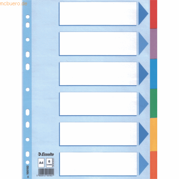Esselte Register A4 160g/qm Karton 6-teilig von Esselte
