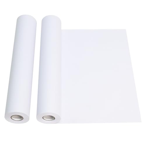 ESSENTIAL 2 Rollen Staffelei-Papierrolle 45,7 cm x 2,5 m, weißes Zeichenpapier für Kinder, Pinnwandpapier, ohne Klebstoff, leere Malrolle für Farben, Wandkunst und Geschenkpapier von Essential