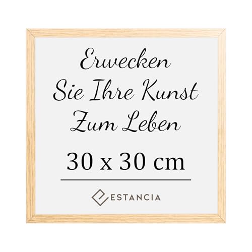 Estancia Eiche Holz Bilderrahmen 30x30 cm mit Bruchsicherem Acryl Glas | Rahmen 30x30 cm | Bilderrahmen aus Massiver Eiche | 30 x 30 cm Holzrahmen | Quadratischer Bilderrahmen 30 x 30 cm von Estancia