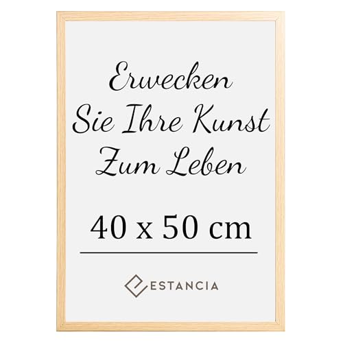 Eiche Holz Bilderrahmen 40x50 cm mit Bruchsicherem Acrylglas | Bilderrahmen 50x40 cm | 40x50cm Bilderrahmen Eiche Massiv | Bilderrahmen Eiche 40x50 von Estancia