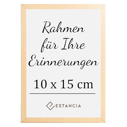 Estancia Eiche Bilderrahmen 10x15 cm mit Bruchsicherem Acrylglas | Bilderrahmen 15x10 cm | Eiche Bilderrahmen 10 x 15 Holz | Holzrahmen 10x15 cm | Eiche Rahmen 10x15 cm von Estancia