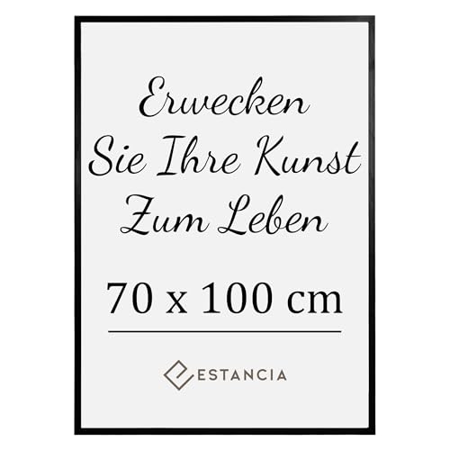 Estancia Schwarzer Holz Bilderrahmen 70x100 cm mit Bruchsicheres Acrylglas | Bilderrahmen Groß 70x100 cm | Rahmen 70x100 | Schwarz Bilderrahmen 70 x 100 cm von Estancia