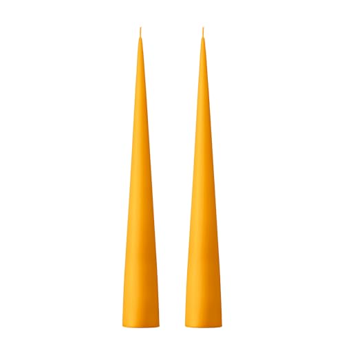 Ester & Erik Mango Cone Candles - 2er Set in Geschenkbox - 25 cm hohe Kegelkerzen mit Baumwolldocht - Hergestellt aus 100% parfümfreiem, geruchlosem reinem Paraffinwachs - 13+ Stunden Brenndauer von Ester & Erik