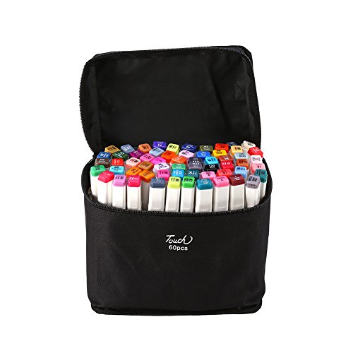 60 Farben Art Marker Stifte, Farbspitze Brush Alkoholmarker Stifte 6 Generation Custom Alkohol Stift Gezeichnet Bleistift Tasche Feine Und Breite Faserspitze von Estink