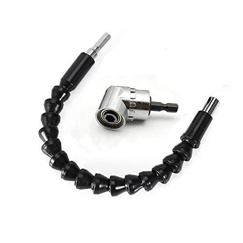 Estmoon Flexible Schaft Bits Bohrer Verlängerung und 105° Winkelschrauber Vorsatz Adapter mit 1/4-Zoll Schnellwechsel und Magnetischen Bit Halter (winkelschrauber) von Estmoon